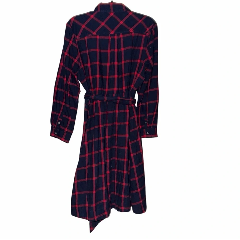 J. Crew Classic Plaid Button-Up Midi Dress Size 14